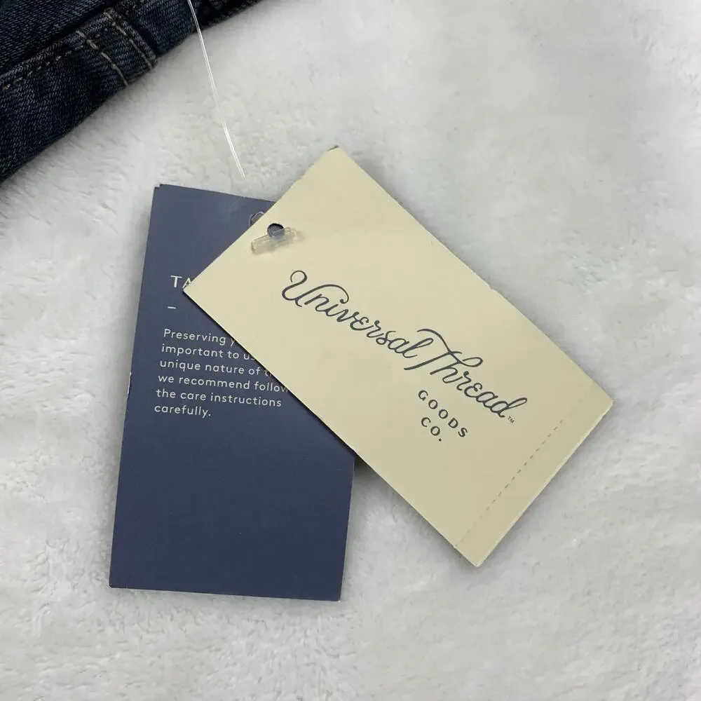 NWT Universal Thread Denim Midi Skirt 00 High Rise Dark Wash 25